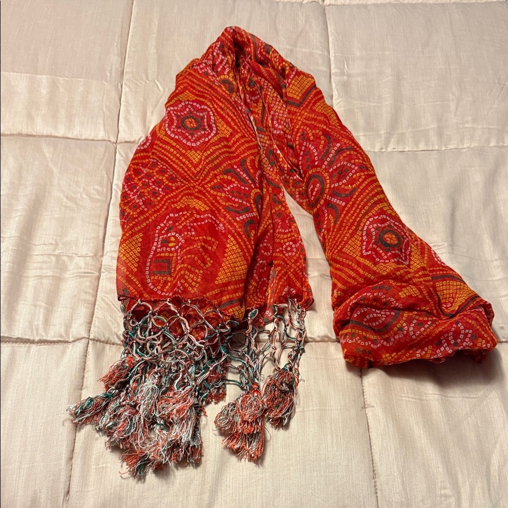 💋5/$25💋 Colorful Patterned Scarf with Tassels